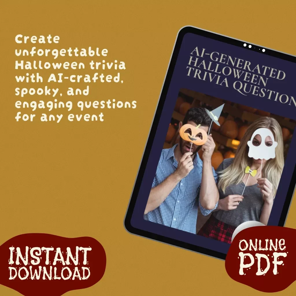 AI-Generated Halloween Trivia Questions Guide | Digital Download for Parties, eBook, Checklists & Spooky Fun