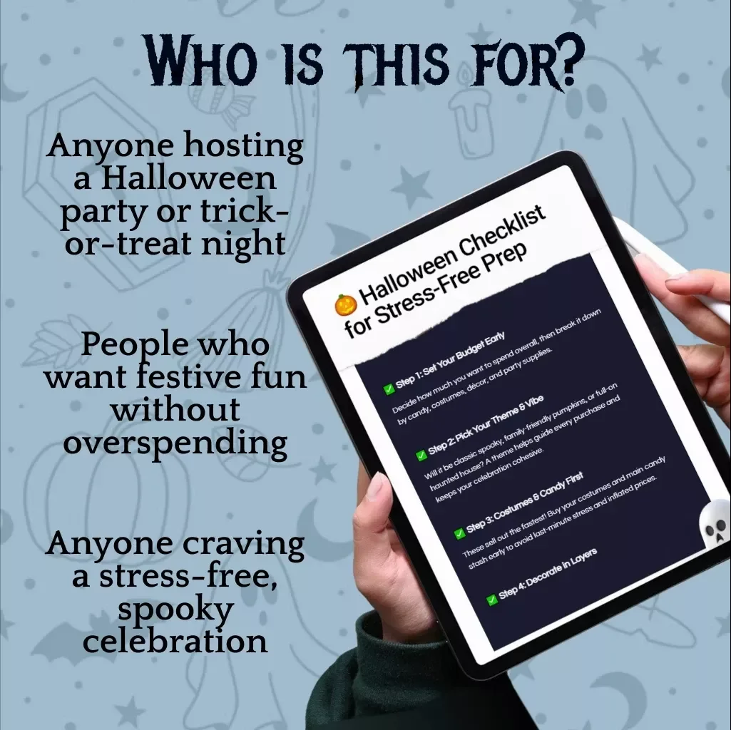 Halloween Checklist for Stress-Free Prep | Digital Download Guide | Easy Party Planning, Budgeting & Decorating Checklist for a Perfect Halloween