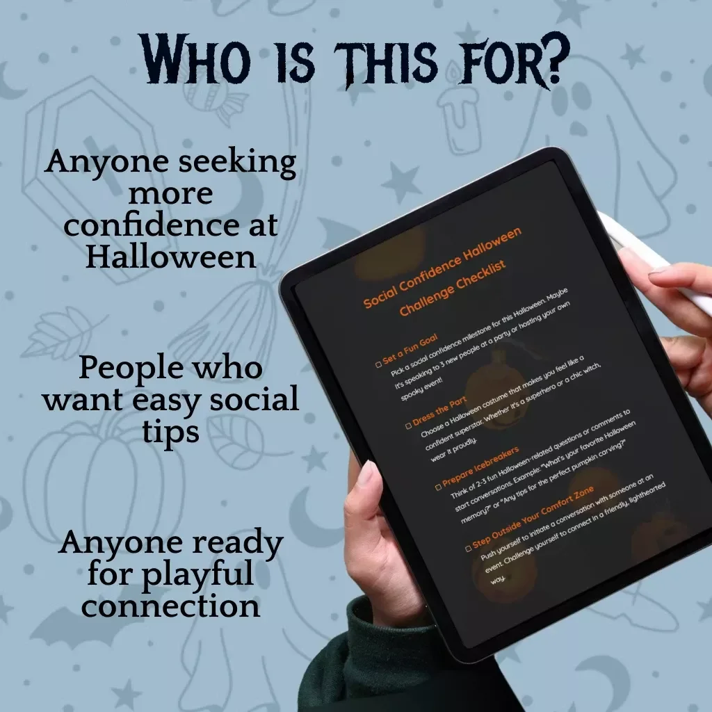 Social Confidence Halloween Challenge Checklist | Digital Download | Confidence-Building Party Guide, eBook & Printable Self-Growth Tool