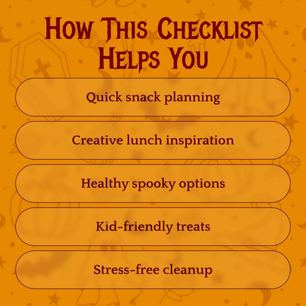 Halloween Bento Box Fun Checklist | Kid-Friendly Halloween Bento Box Planner | Printable Digital Download for Parents