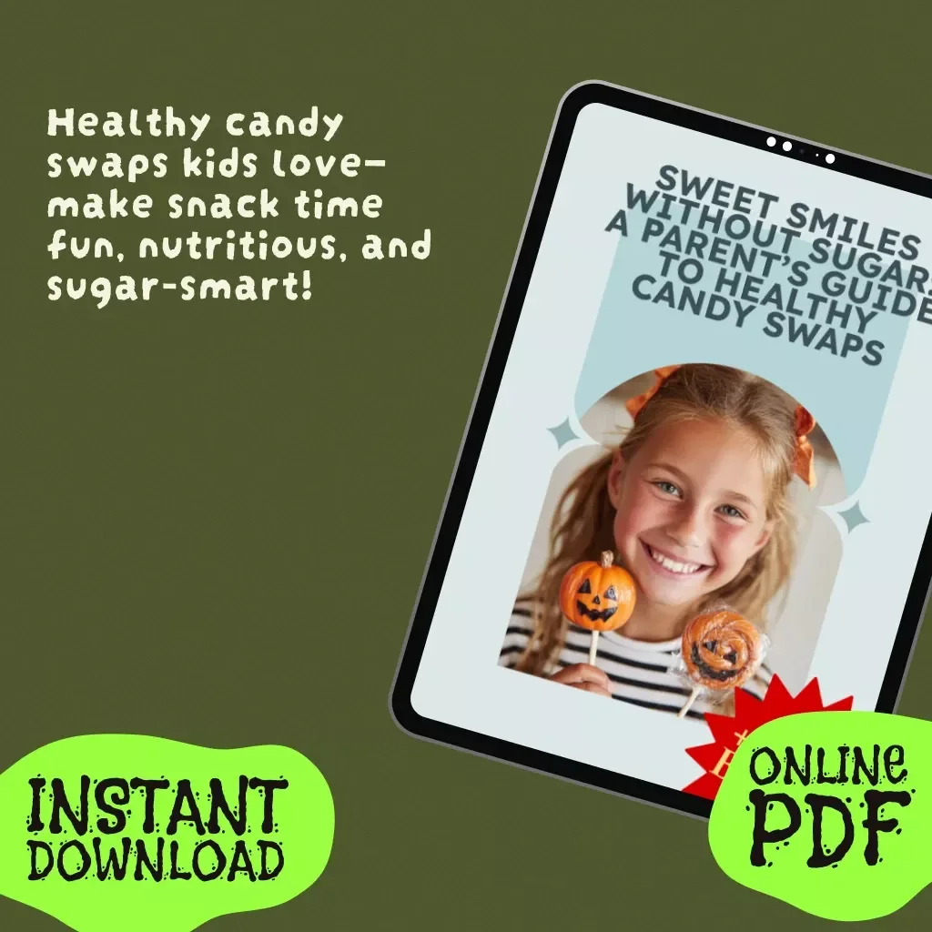Sweet Smiles Without Sugar: A Parent’s Guide to Healthy Candy Swaps | Healthy Candy Swap Guide for Parents | Digital Download eBook, Nutrition & Snack Planner