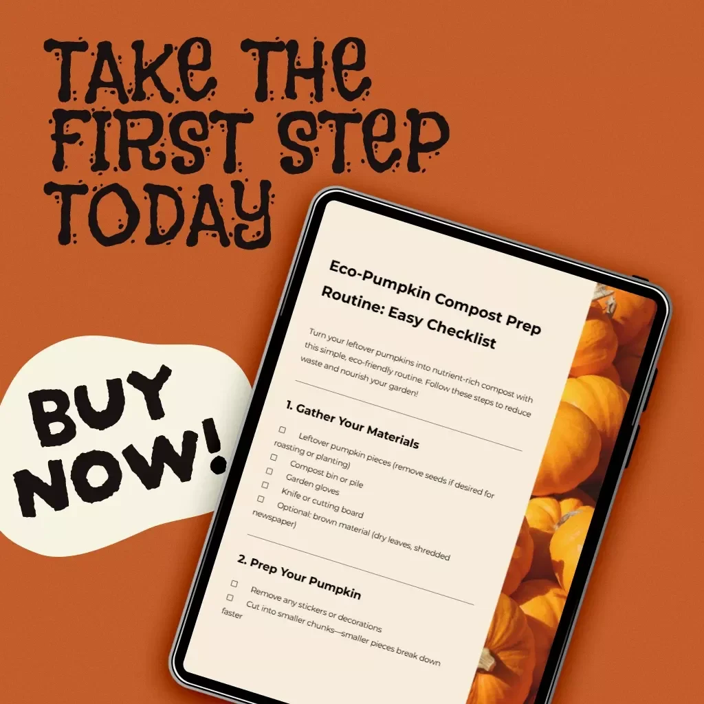 Eco-Pumpkin Compost Prep Routine: Easy Checklist | Zero Waste Garden Guide | Fall Pumpkin Composting Digital Download