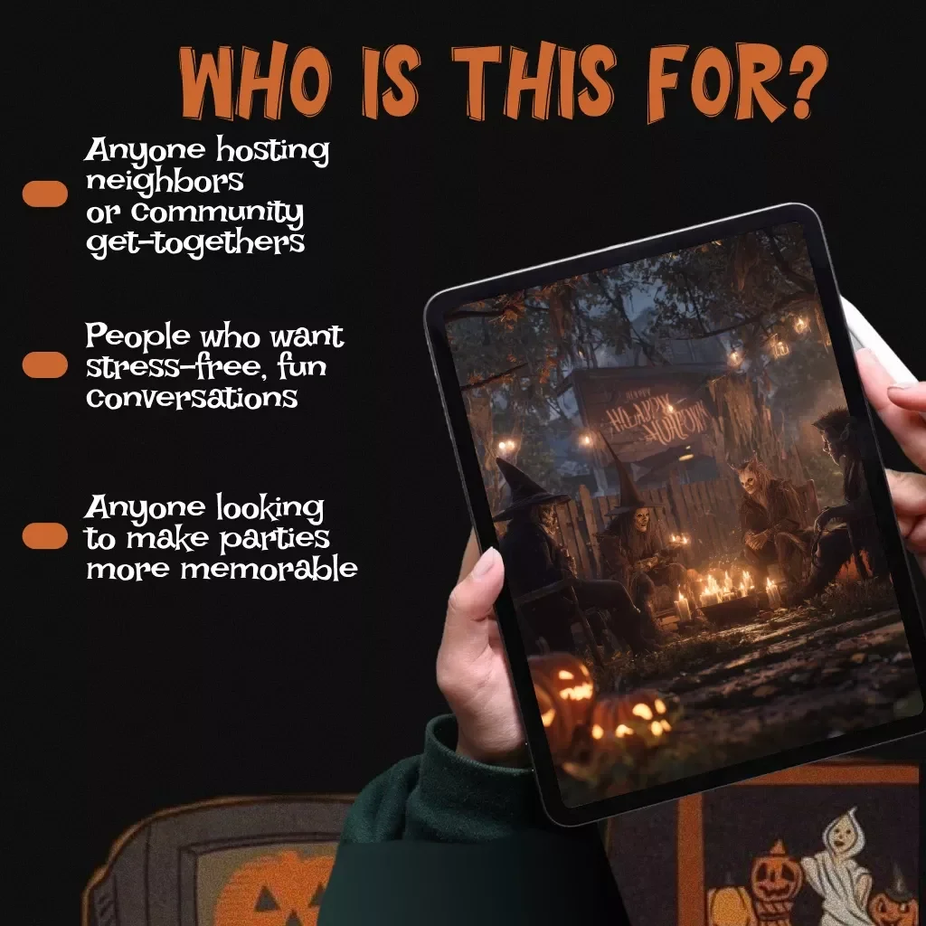Nighttime Conversation Starter Tracker: Neighbors & Parties | Digital Checklist for Fun & Engaging Gatherings | eBook Guide for Hosting & Socializing