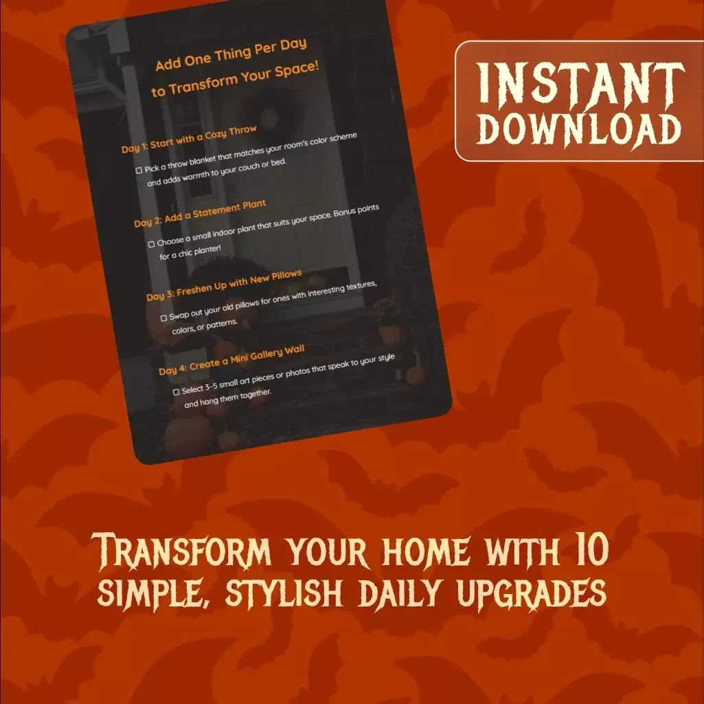 Add One Thing Per Day to Transform Your Space! | Daily DIY Mini-Decor Habit Checklist | Digital Download Home Styling eBook Guide