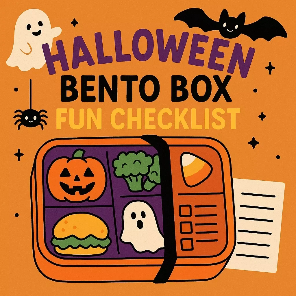 Halloween Bento Box Fun Checklist | Kid-Friendly Halloween Bento Box Planner | Printable Digital Download for Parents
