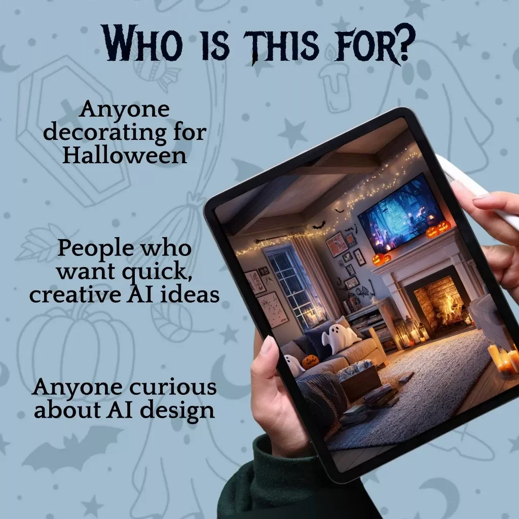 Spooky Pixels: Crafting Your AI Mood Board for Halloween Decor | Digital Guide for AI Mood Board Creation, eBook, Checklist for DIY Halloween Decorating Inspiration