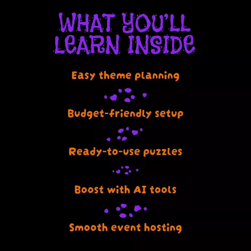 Halloween Escape Room Setup Guide | DIY Haunted Escape Room Ideas | Digital Download for Parties, Family & Friends | Spooky Puzzles, Props & AI Tips