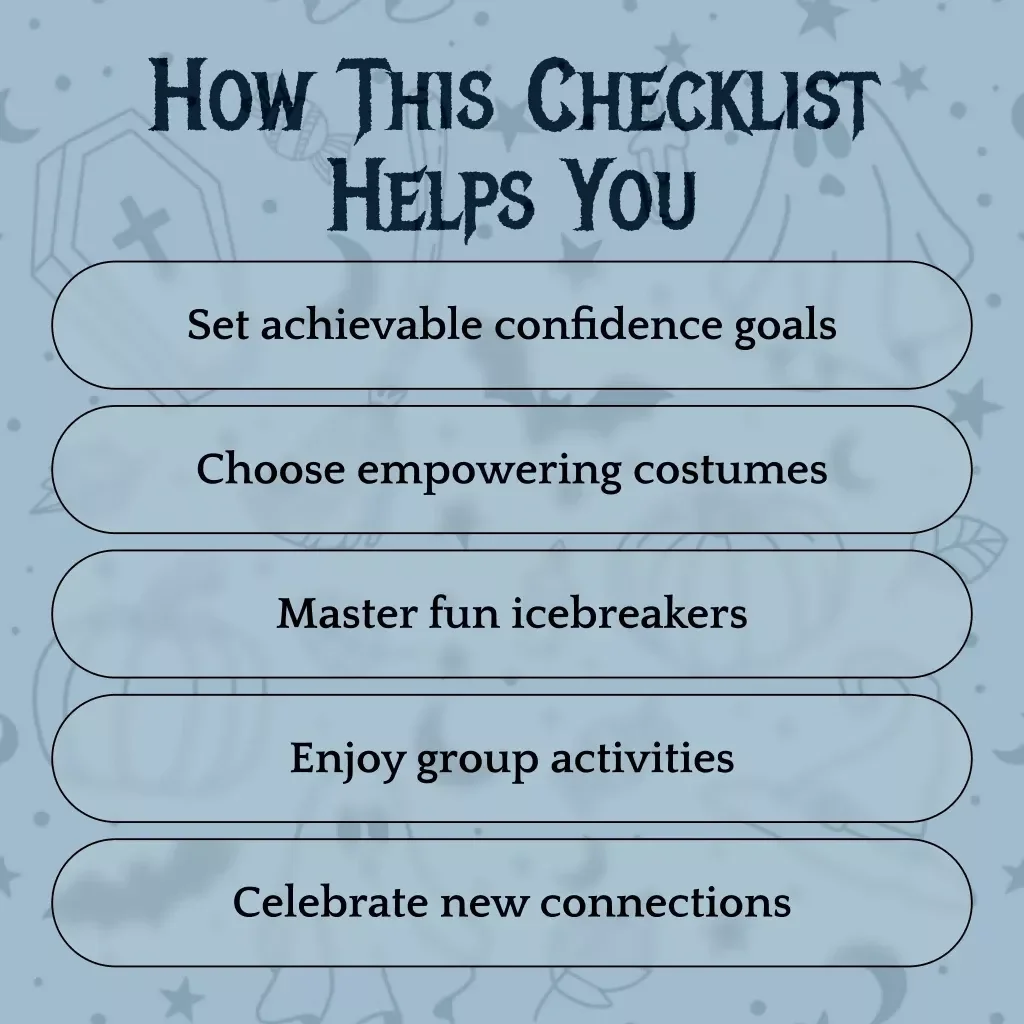 Social Confidence Halloween Challenge Checklist | Digital Download | Confidence-Building Party Guide, eBook & Printable Self-Growth Tool