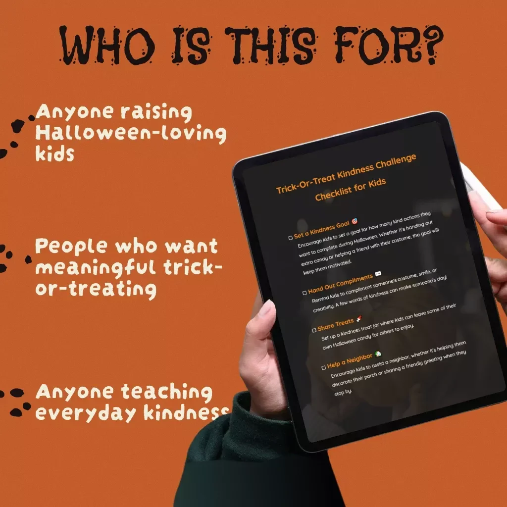 Trick-Or-Treat Kindness Challenge Checklist for Kids | Halloween Digital Download | Printable eBook, Guide & Activity for Families