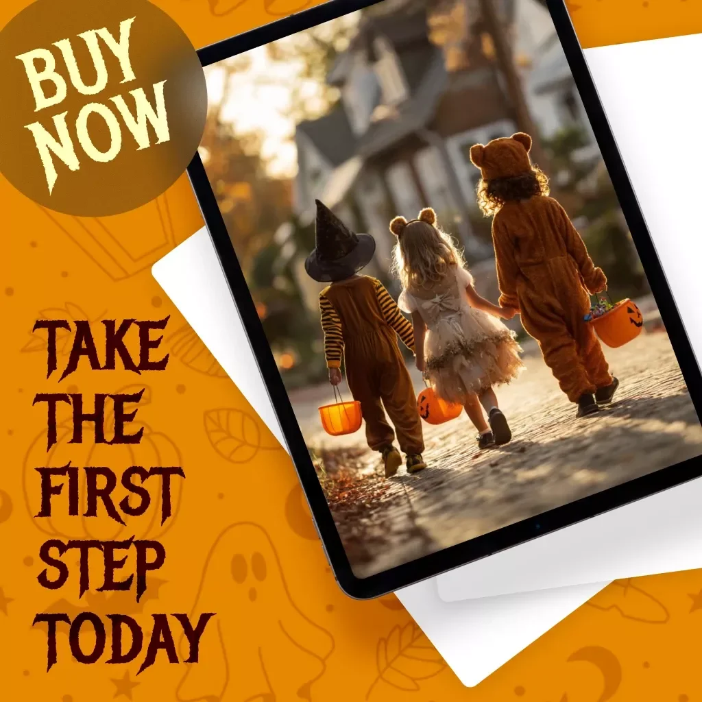 The Mindful Trick-Or-Treat Walking Routine Checklist | Halloween Mindfulness eBook | Digital Download Halloween Self-Care Guide
