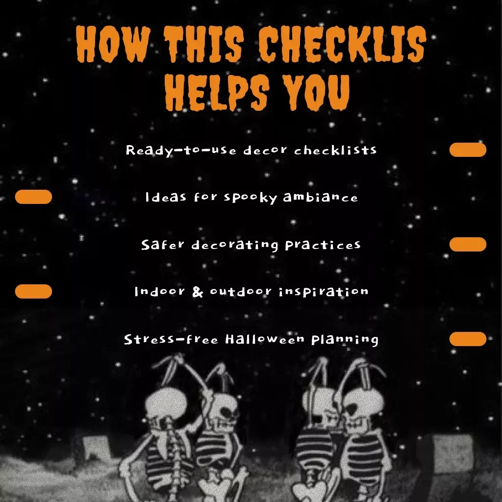Halloween Indoor vs Outdoor Decor Checklist | Printable Halloween Decoration Guide | Spooky Home & Yard Decorating Planner | Digital Download
