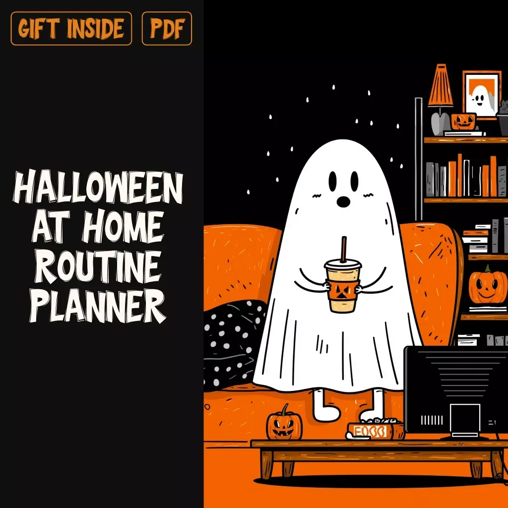Halloween at Home Routine Planner | Digital Download eBook for Cozy Halloween Night, DIY Decor, Recipes, Games & Family Traditions