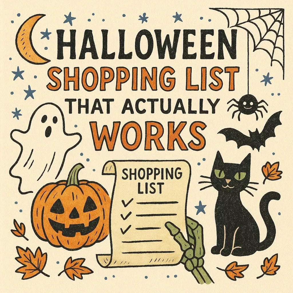 Halloween Shopping List That Actually Works | Digital eBook Guide for Costumes, Candy, Decor & Party Planning