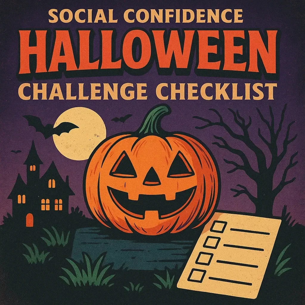 Social Confidence Halloween Challenge Checklist | Digital Download | Confidence-Building Party Guide, eBook & Printable Self-Growth Tool