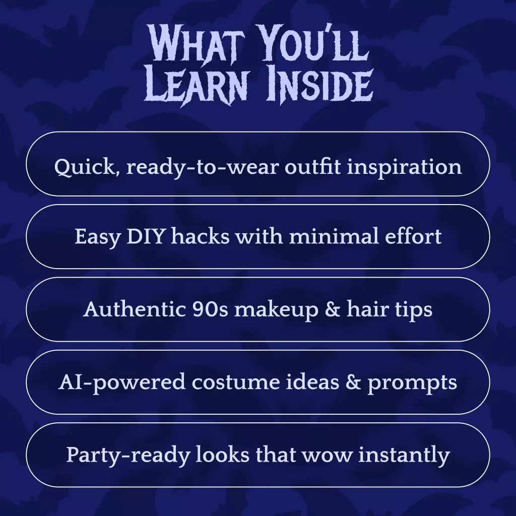 90s Nostalgia Costume Spells | Digital Guide for 90s Nostalgia Costume Inspiration, DIY Outfit Ideas, Pop Culture Looks & AI Costume Planning