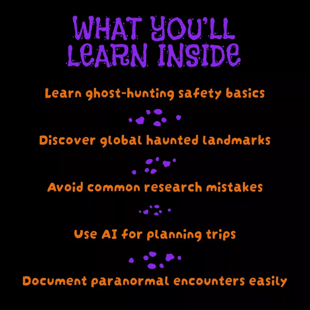 Spine-Chilling Sites: Haunted Landmark Guide | Paranormal eBook, Ghost Hunting Digital Download, Haunted Travel Checklist