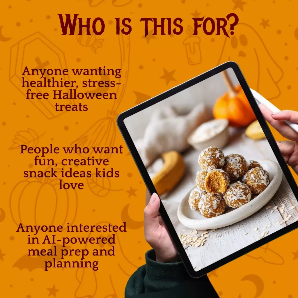 Healthy Halloween Snacks for Touch-ups | eBook Guide with Nutritious Recipes, Creative Ideas & AI Planning Tips | Digital Download