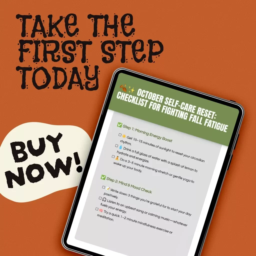 October Self-Care Reset: Checklist for Fighting Fall Fatigue | Digital Self-Care Checklist for October Fatigue | Printable Wellness Guide