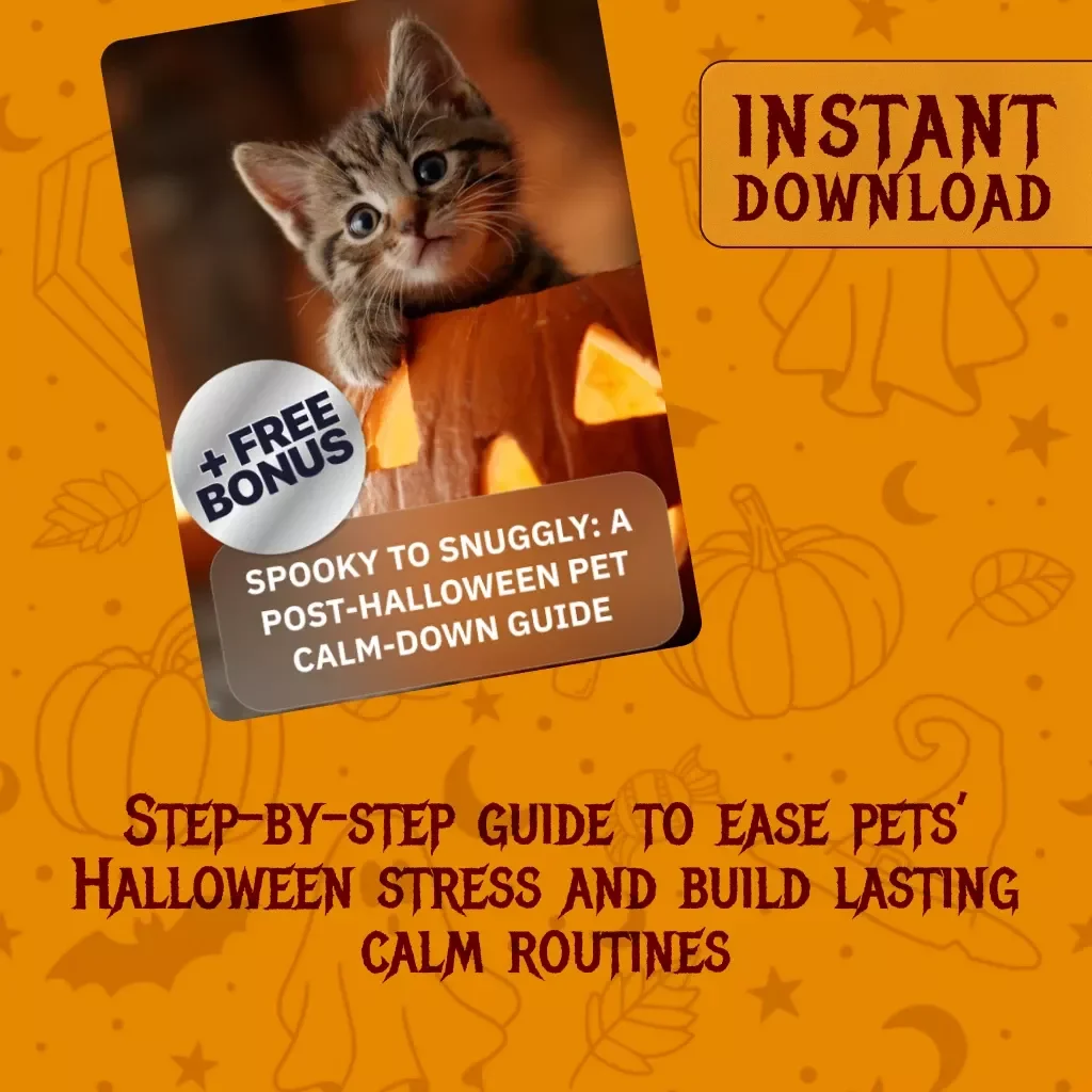 Spooky to Snuggly: A Post-Halloween Pet Calm-Down Guide | Digital Download for Pet Anxiety Reduction Routine After Halloween | Printable eBook for Dogs & Cats