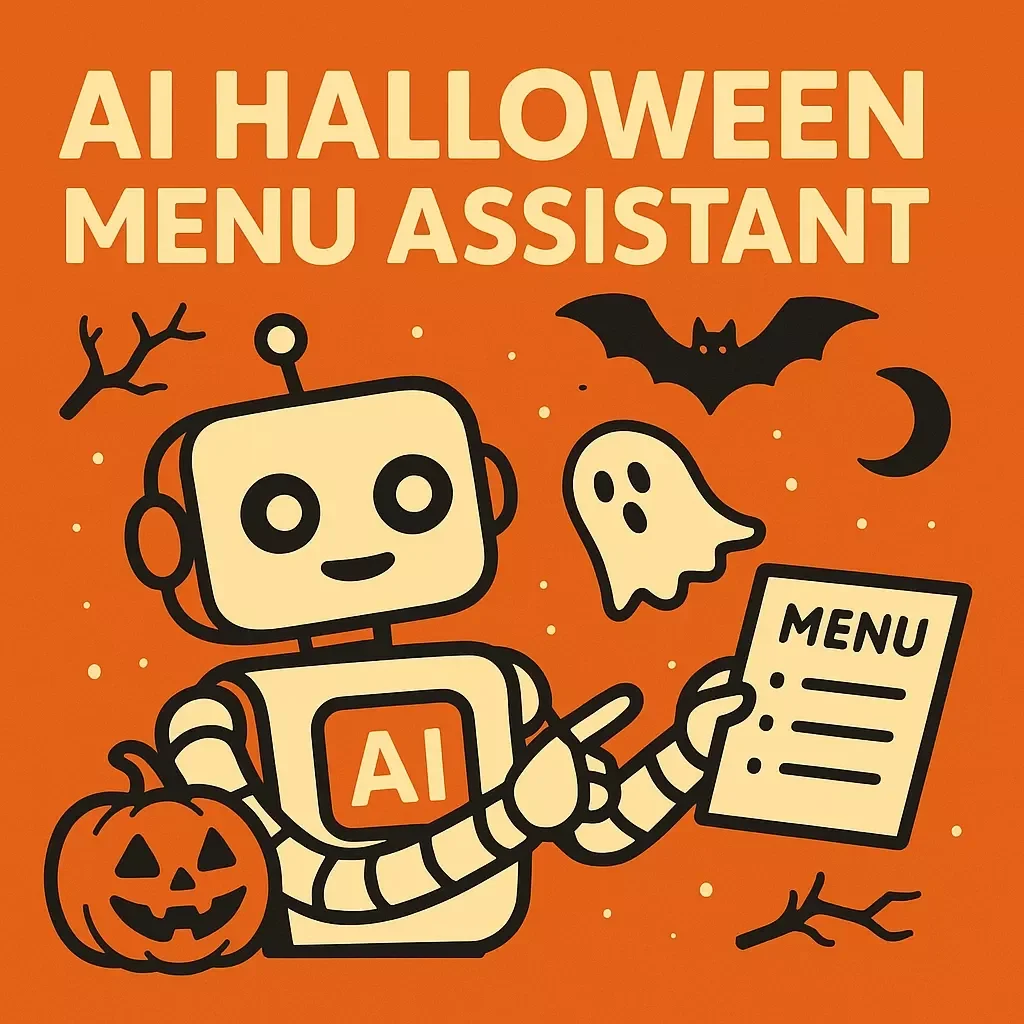 AI Halloween Menu Assistant | Digital eBook Guide for Spooky Party Planning, Creative Recipe Ideas, Stress-Free Menu Prep, and Time-Saving Tips