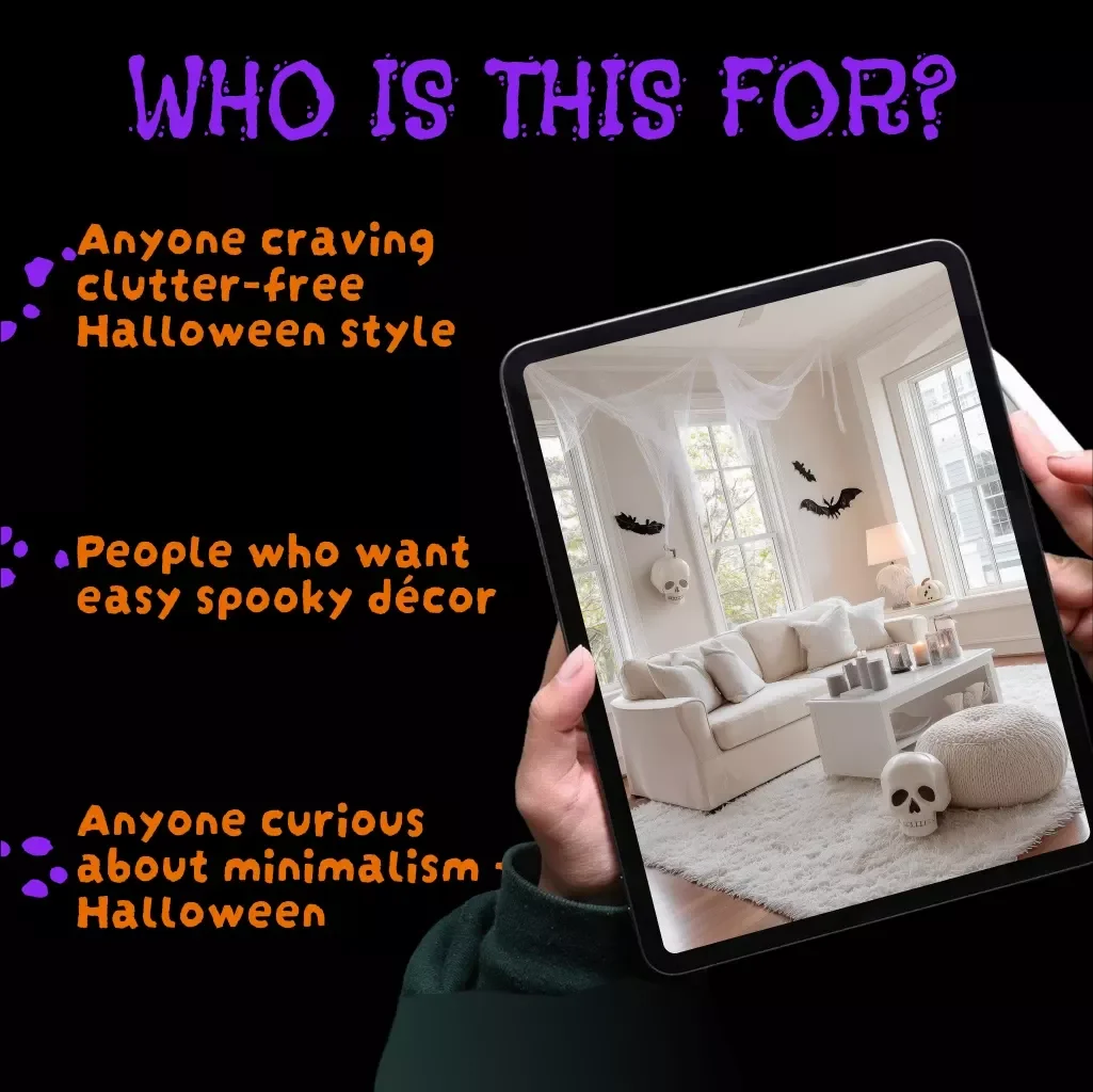 Minimalist Spooky Setup Blueprint | Digital Halloween Guide | Clean Chic Haunting Decor Inspiration | eBook with AI Prompts & Step-by-Step Styling