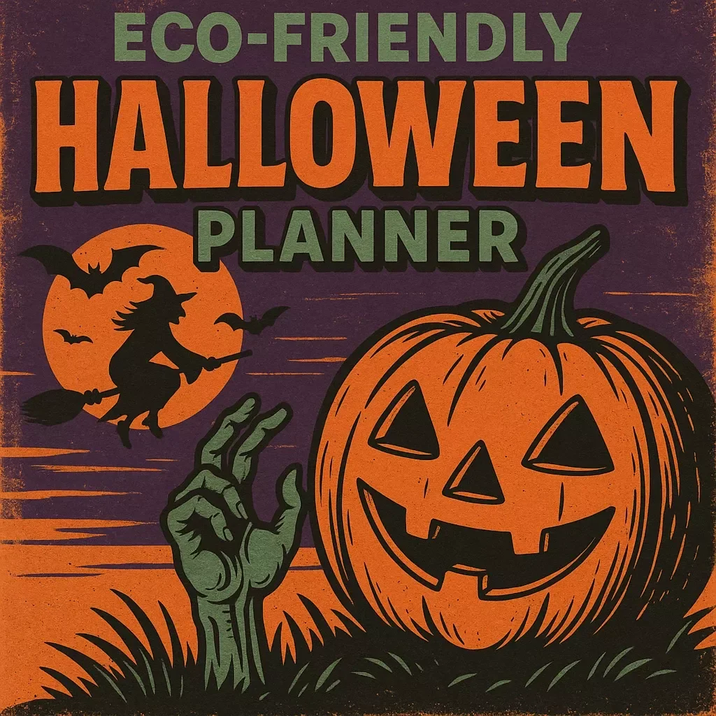 Eco-Friendly Halloween Planner | Digital Download Guide for a Sustainable Holiday with DIY Decorations, Zero-Waste Ideas, AI Costume Prompts & Thrifted Inspiration
