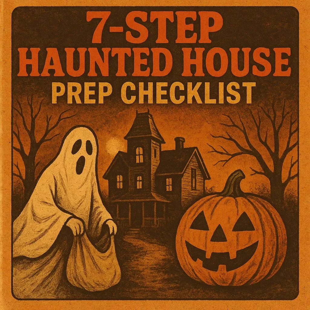 7-Step Haunted House Prep Checklist | Printable Halloween Party Planning Guide | Haunted House Decoration & Budget Planner | Digital Download