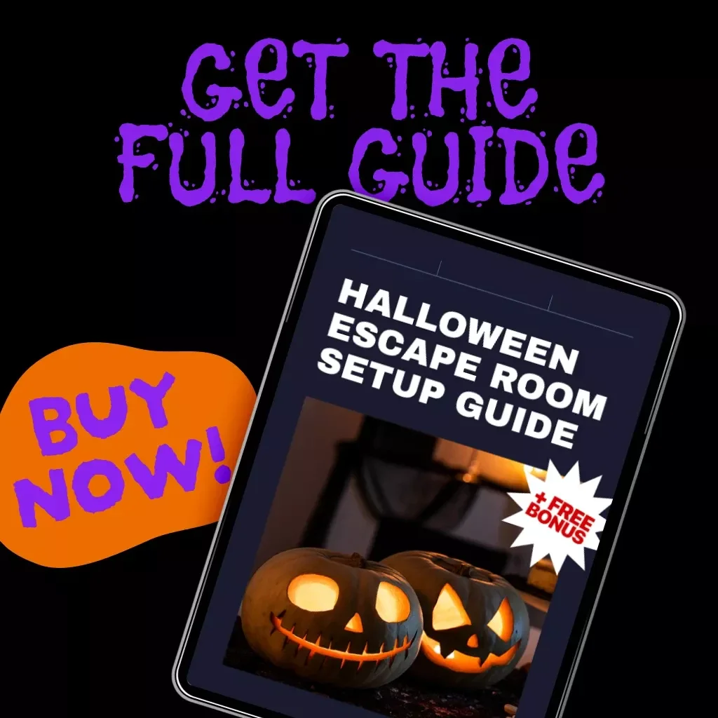 Halloween Escape Room Setup Guide | DIY Haunted Escape Room Ideas | Digital Download for Parties, Family & Friends | Spooky Puzzles, Props & AI Tips