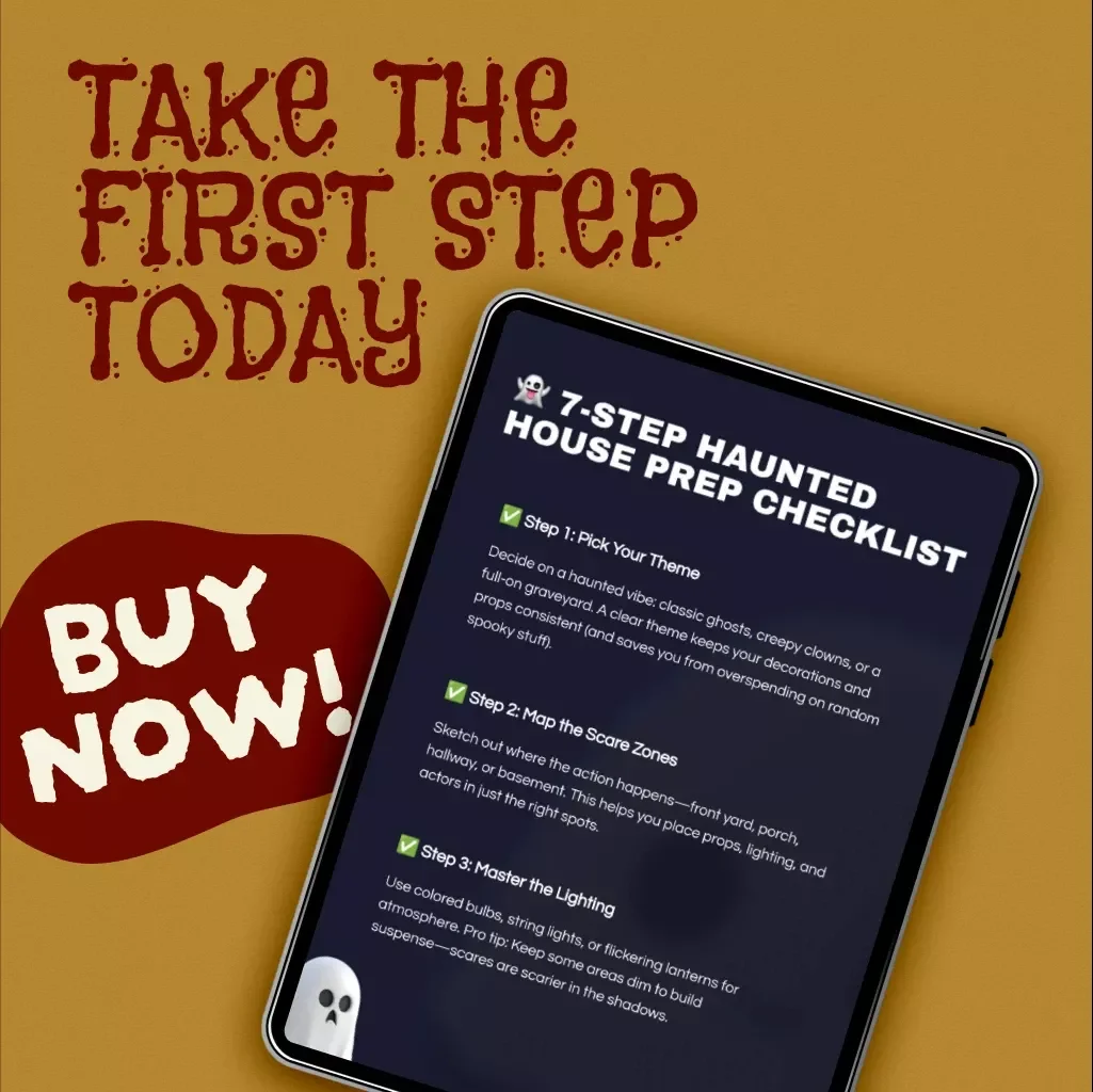 7-Step Haunted House Prep Checklist | Printable Halloween Party Planning Guide | Haunted House Decoration & Budget Planner | Digital Download