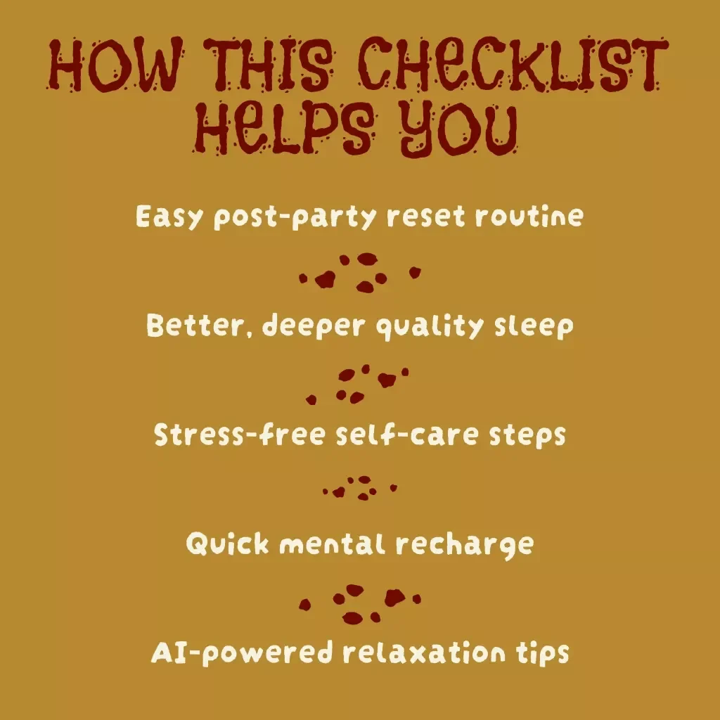 Evening Calm Ritual After Party Checklist | Relaxation Self-Care Guide | Digital Download Wellness eBook | Night Routine Reset Printable