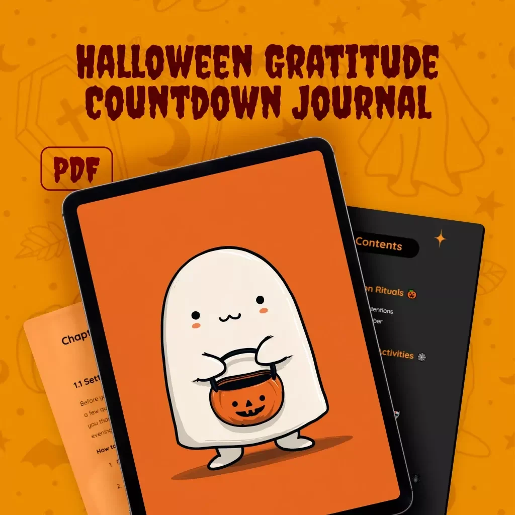 Halloween Gratitude Countdown Journal | Digital Download Guide, eBook & Checklist for Spooky Reflection, Creative Prompts & AI-Powered Gratitude Inspiration