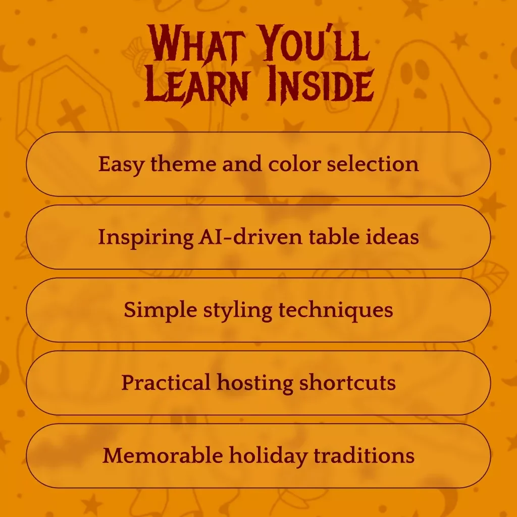 Frightfully Festive: The Spooky Table Setting Guide | Halloween eBook, Haunted Dining Decor Ideas, Spooky Table Setting Guide for Parties & Hosting