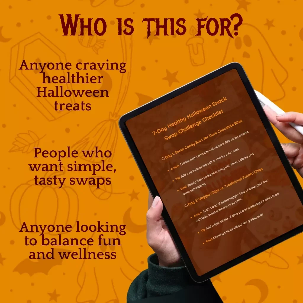 7-Day Healthy Halloween Snack Swap Challenge Checklist | Digital Download Guide for Guilt-Free Treats & Fun Fall Snacks