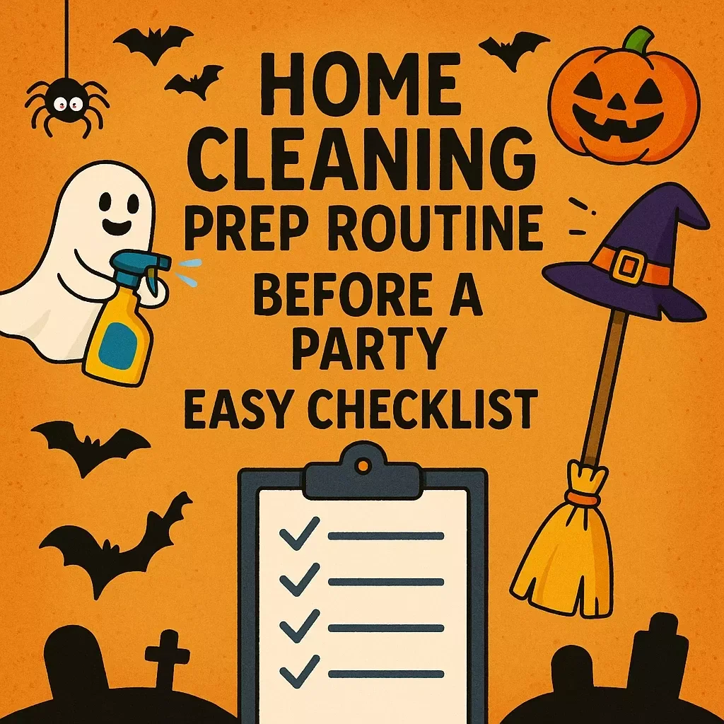 Home Cleaning Prep Routine Before a Party: Easy Checklist | Printable Digital Download | Party-Ready Home Organization Guide