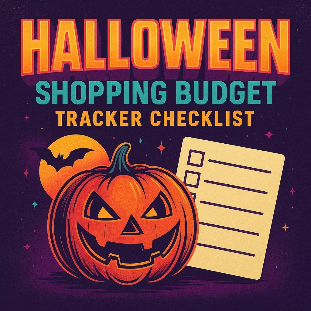 Halloween Shopping Budget Tracker Checklist | Printable Digital Download | Halloween Budget Planner for Costumes, Decorations, Candy & Party Supplies