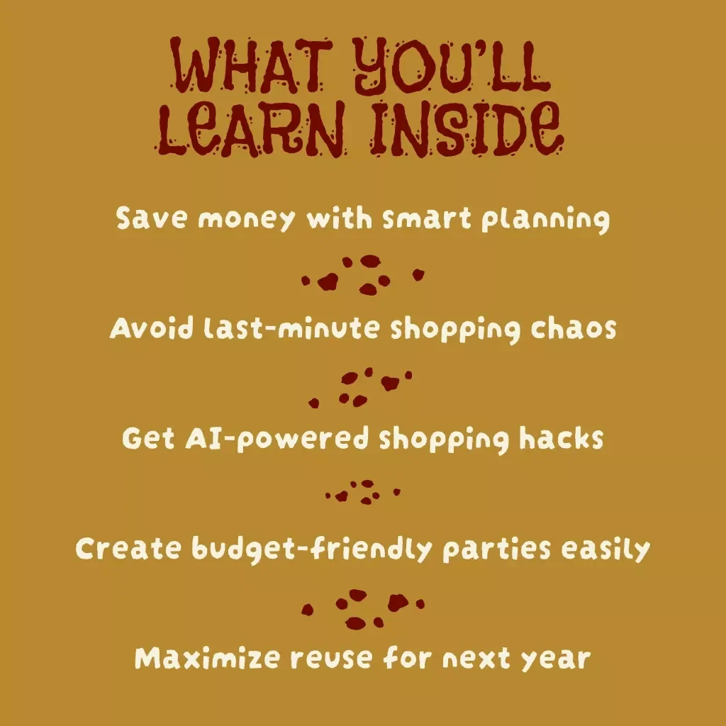 Halloween Shopping List That Actually Works | Digital eBook Guide for Costumes, Candy, Decor & Party Planning