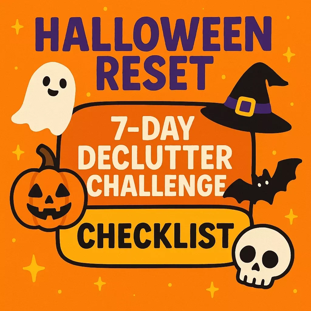 Halloween Reset: 7-Day Declutter Challenge Checklist | Digital Download | Fall Cleaning Guide | Printable Organization Challenge