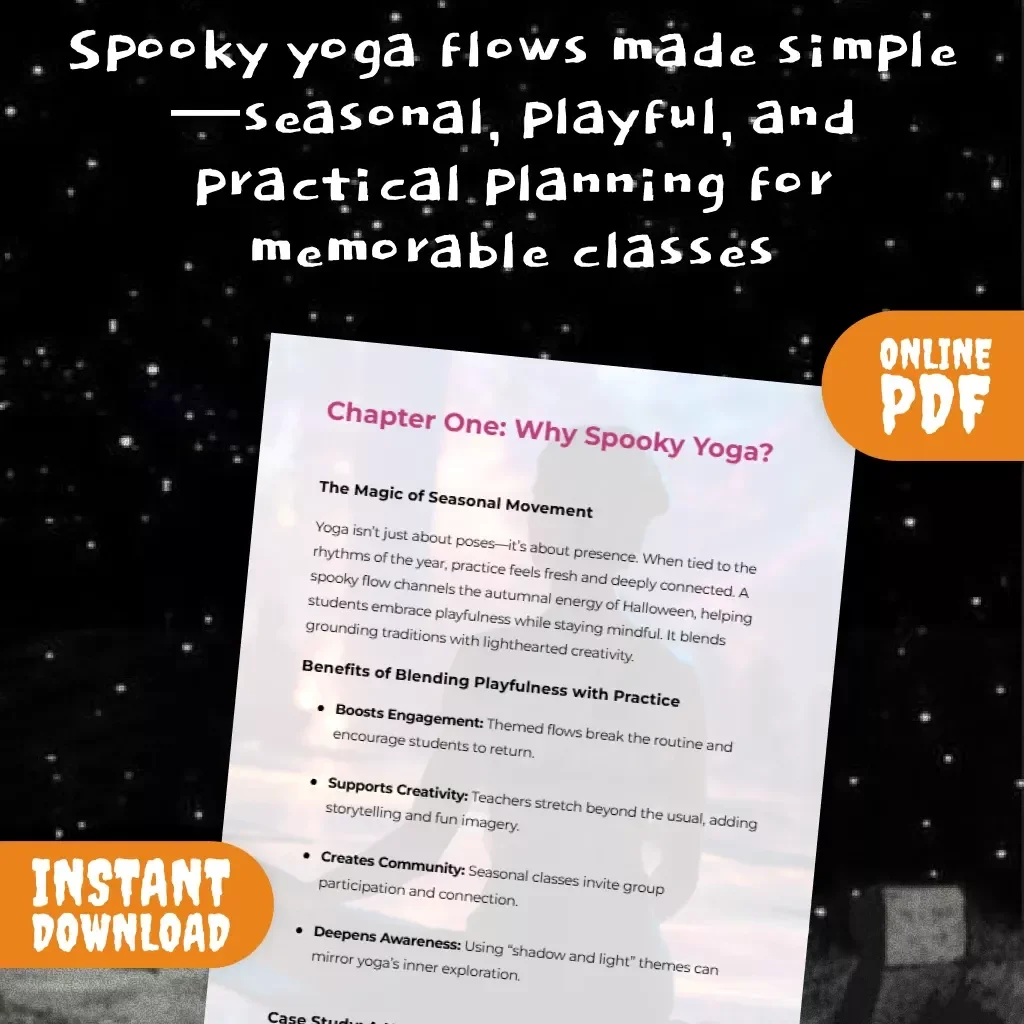 Moonlit Mats: Your Spooky Yoga Flow Planner | Digital Yoga Guide for Halloween & Seasonal Classes