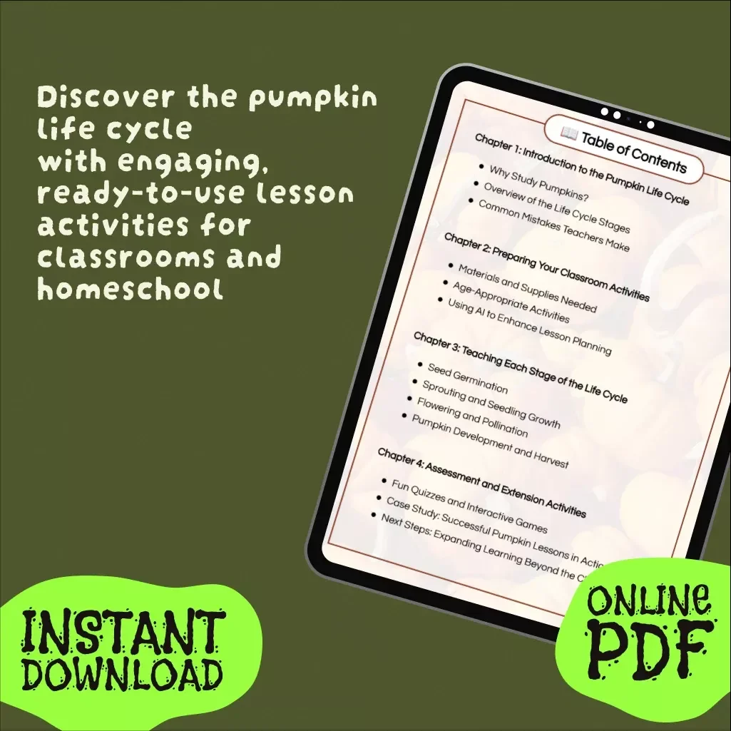 From Seed to Jack-o’-Lantern: Engaging Pumpkin Life Cycle | Lesson Plan Guide for Teachers, Homeschool, and Fall Activities
