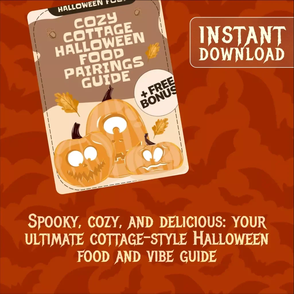 Cozy Cottage Halloween Food Pairings Guide | Rustic Halloween eBook, Digital Download for Cottage-Inspired Gatherings, Comfort Foods & Spooky Dessert Ideas