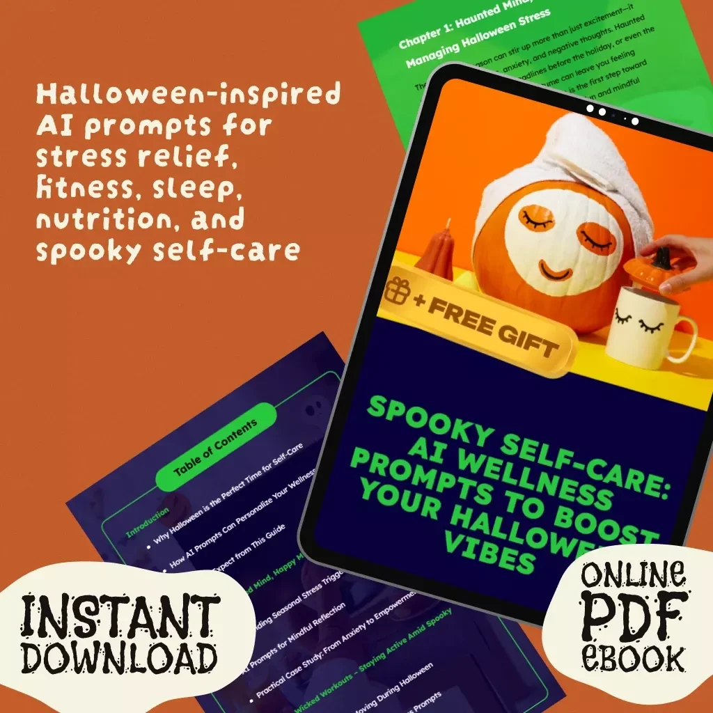 Spooky Self-Care: AI Wellness Prompts to Boost Your Halloween Vibes | Digital Download eBook Guide for Seasonal Self-Care, Mindfulness, Fitness, and Wellness