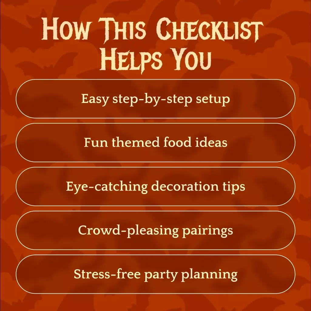 Spooktacular Halloween Charcuterie Checklist | Halloween Charcuterie Board Planner | Printable Party Food Guide