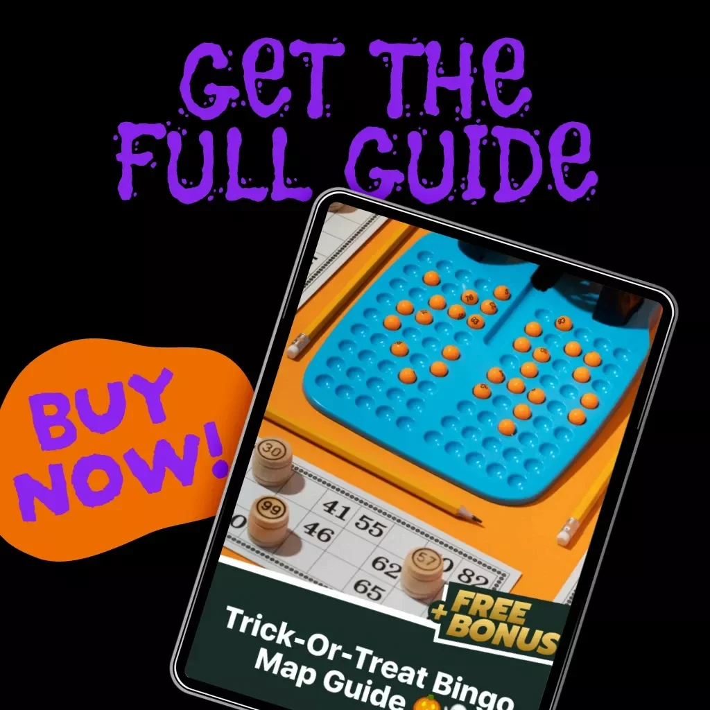 Trick-Or-Treat Bingo Map Guide 🎃👻 | Halloween Printable Game, DIY Trick-Or-Treat Bingo Map, Family Activity eBook & Digital Download