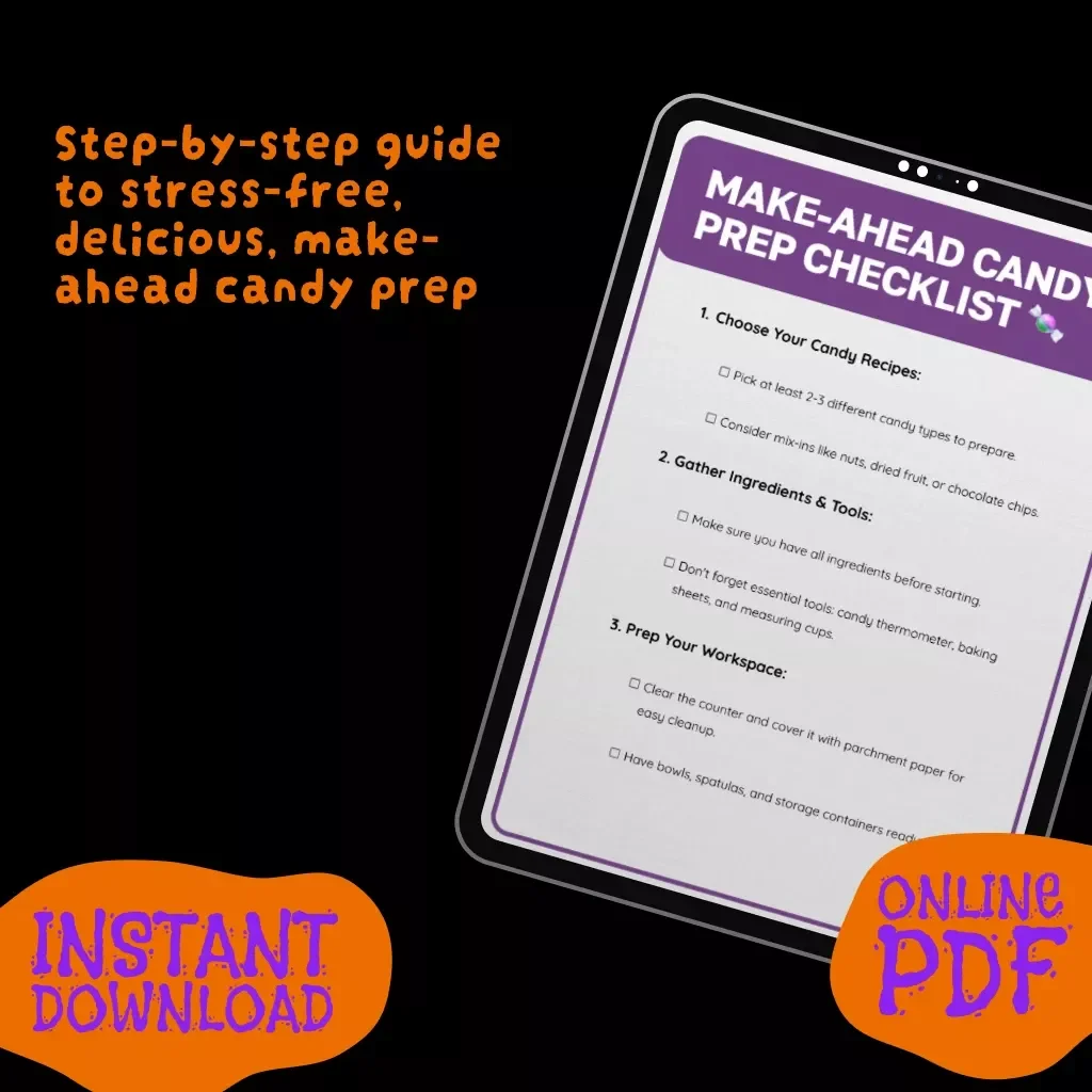 Make-Ahead Candy Prep Checklist 🍬 | Printable Digital Download | Make-Ahead Candy Prep Tracker for Easy Homemade Treats, Holiday Sweets & Gift Giving