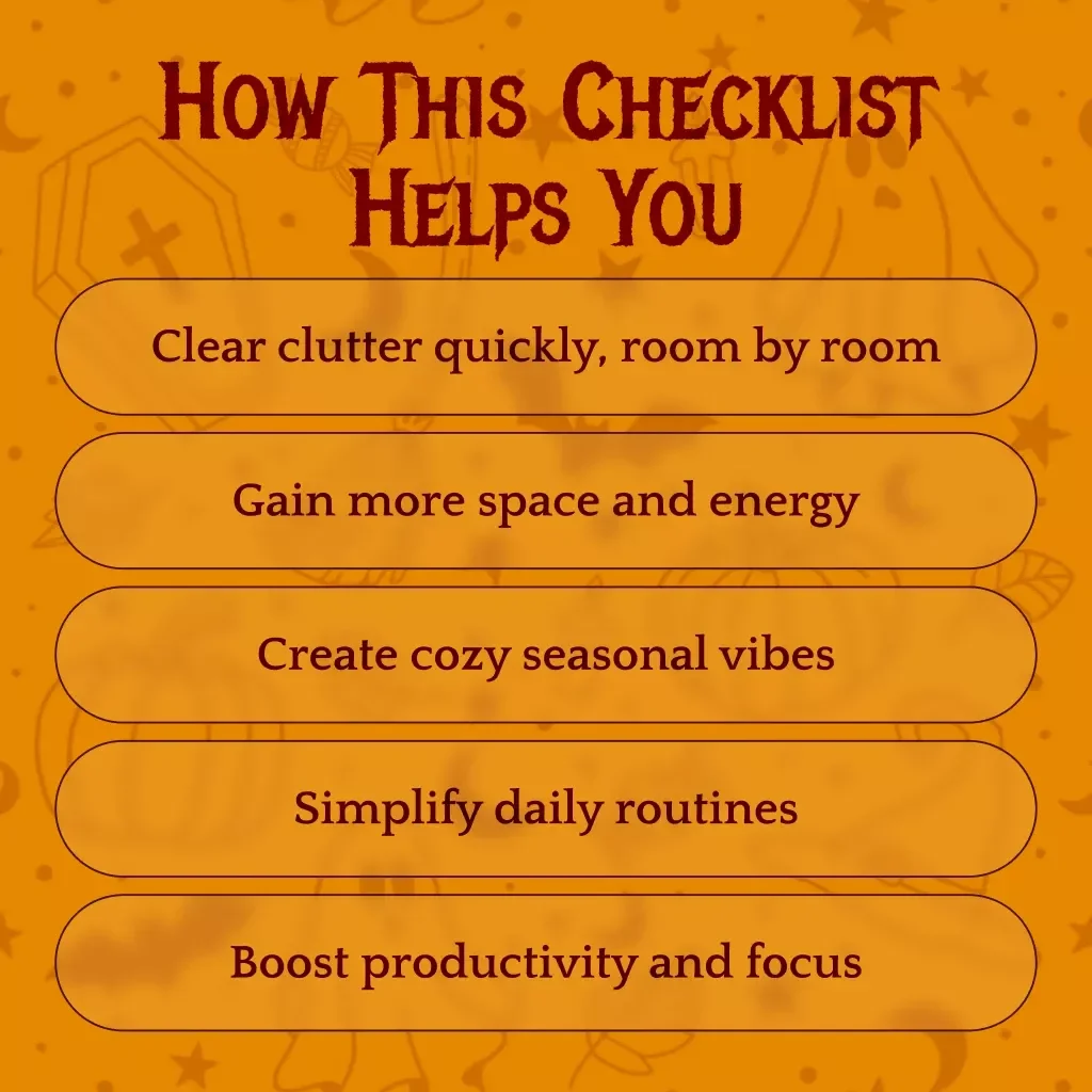 Halloween Reset: 7-Day Declutter Challenge Checklist | Digital Download | Fall Cleaning Guide | Printable Organization Challenge