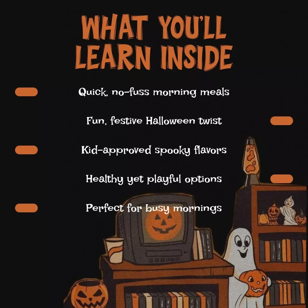 5-Minute Halloween Breakfast Ideas Checklist | Quick & Spooky Kids Breakfast Recipes | Fun Halloween Morning Treats Digital Download
