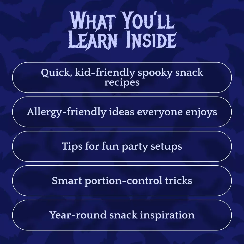 Healthy Snacks for Spooky Nights | Halloween eBook Guide with Fun & Easy Recipes, Creepy-Cute Snack Ideas, Hosting Tips & AI Snack Planning | Digital Download