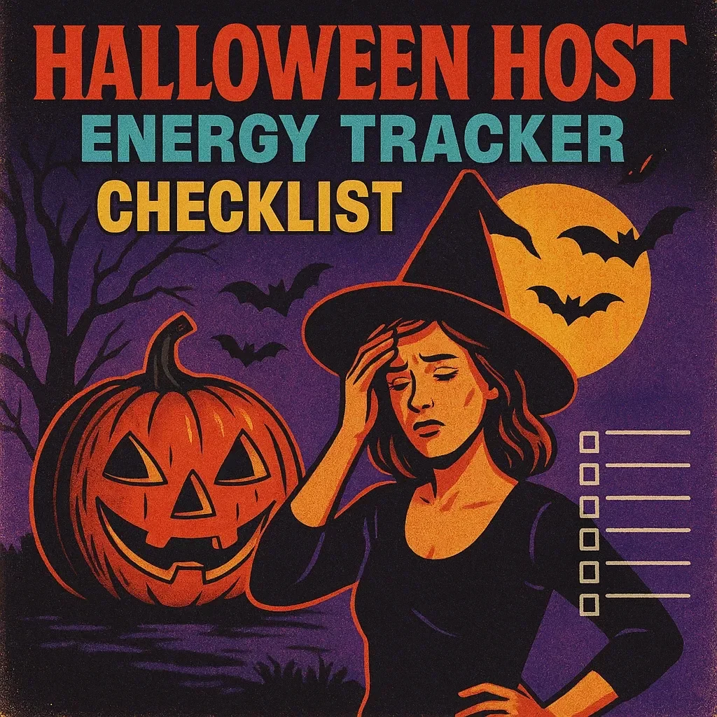 Halloween Host Energy Tracker Checklist | Digital Download | Stress-Free Party Hosting Guide | eBook for Event Planning & Recovery