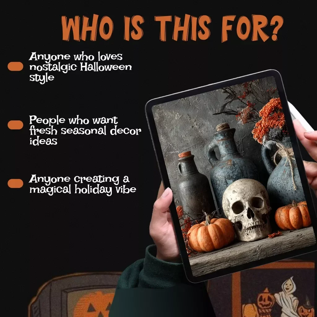 Vintage Halloween Decor Guide | Digital Download eBook for Spooky Retro Holiday Decorating, Step-by-Step Inspiration, Checklists & AI Ideas