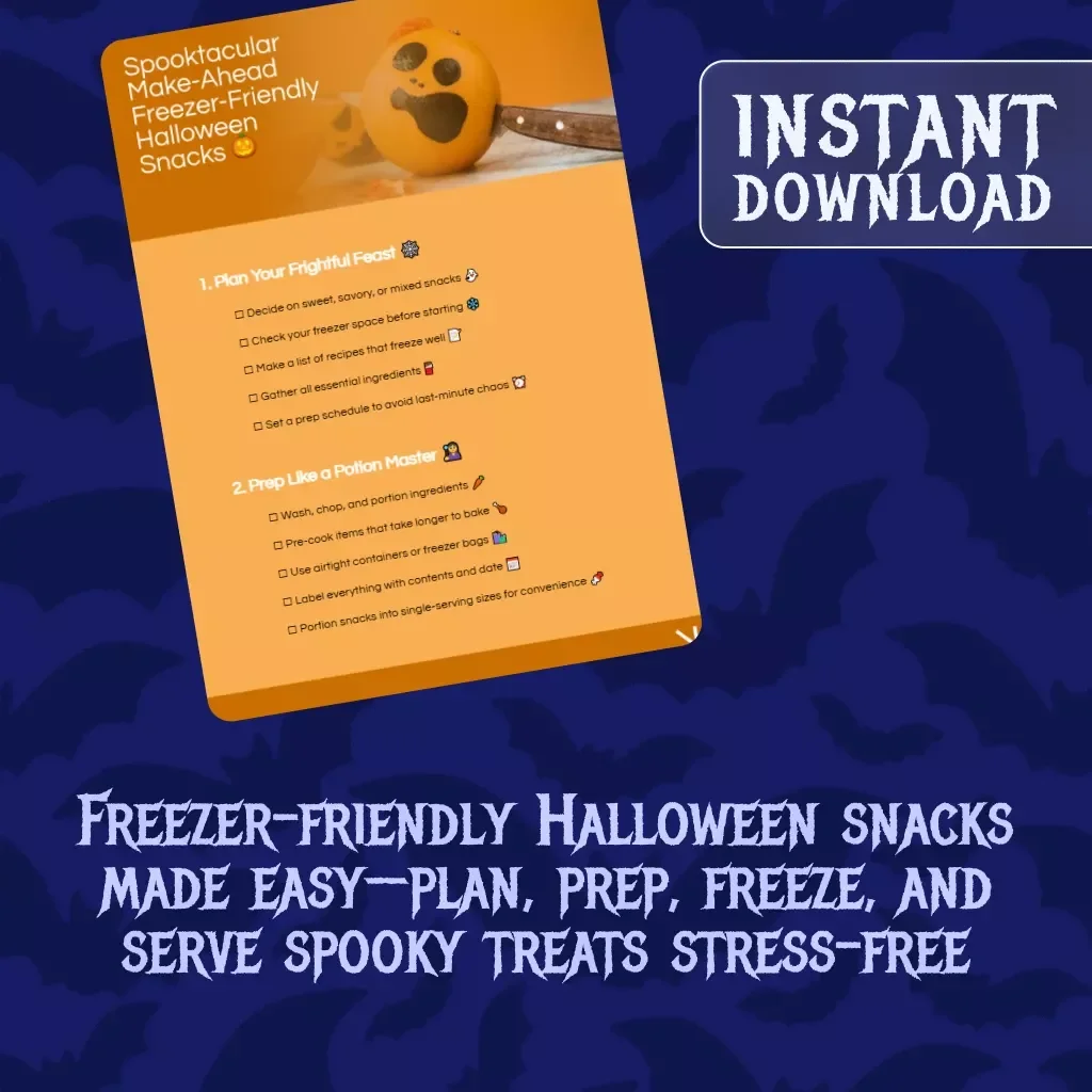 Spooktacular Make-Ahead Freezer-Friendly Halloween Snacks Checklist | Digital Download for Easy Party Planning & Entertaining